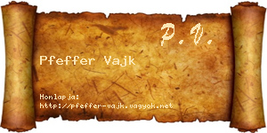 Pfeffer Vajk névjegykártya